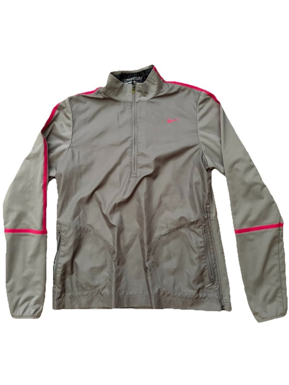 Nike Golf Women’s Medium Gray Pink Trim 1/4 Zip Pullover Windbreaker